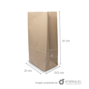 Bolsa de papel kraft #20 Larga (21x13+41 cm)