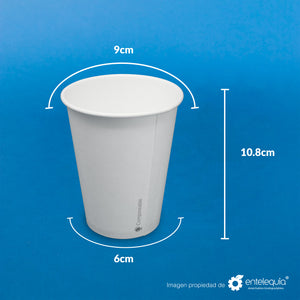 Vaso de Papel bebida caliente 12oz VCPLA12 - Desechables Biodegradables Entelequia® 50/1,000 pzas