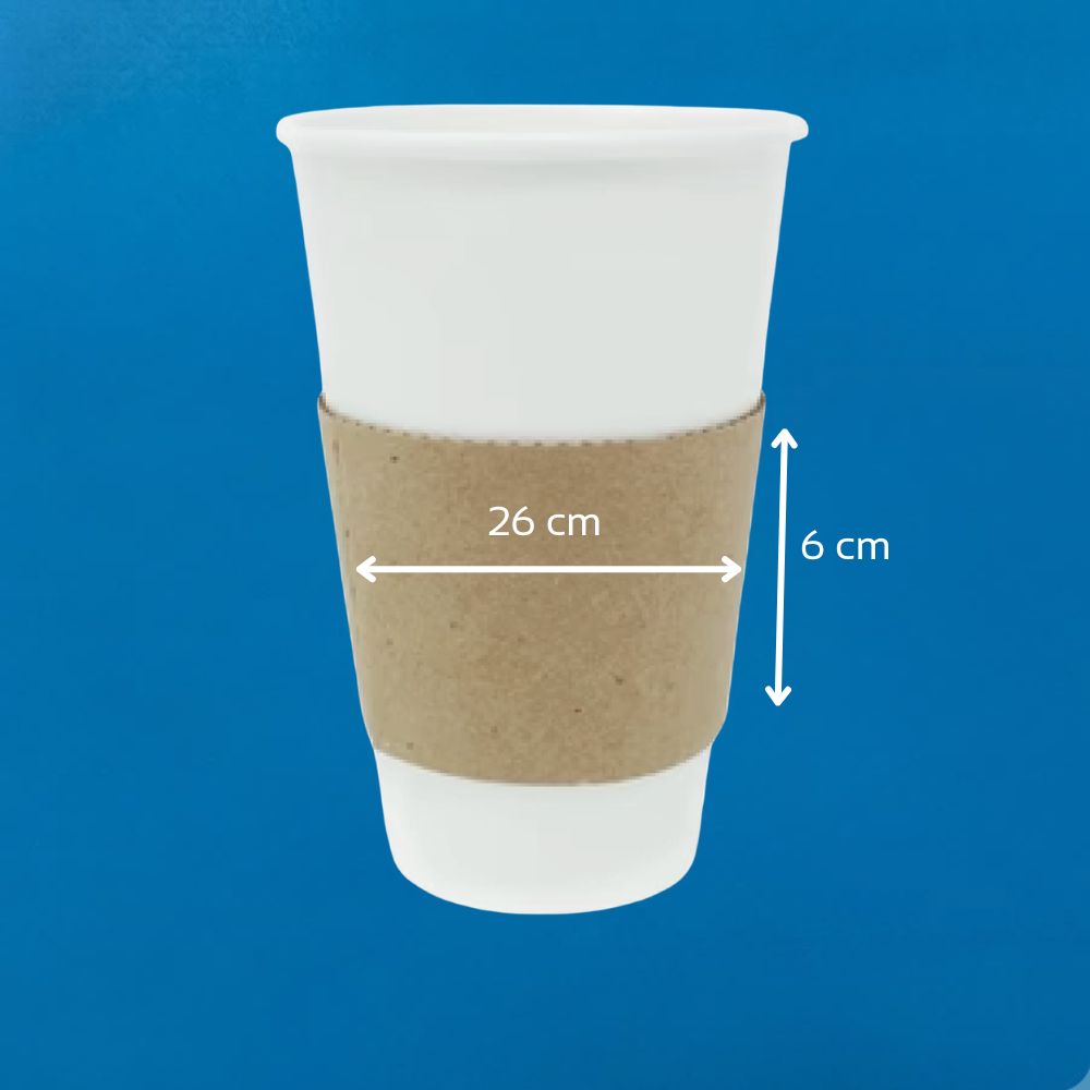 Fajilla Compostable para Vaso de Café | Natural 26 x 6 cm