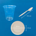 KIT DE VAJILLA PARA FIESTA | 1000 VASOS REUTILIZABLES, 1000 PLATOS COMPOSTABLES Y 1000 CUCHARAS