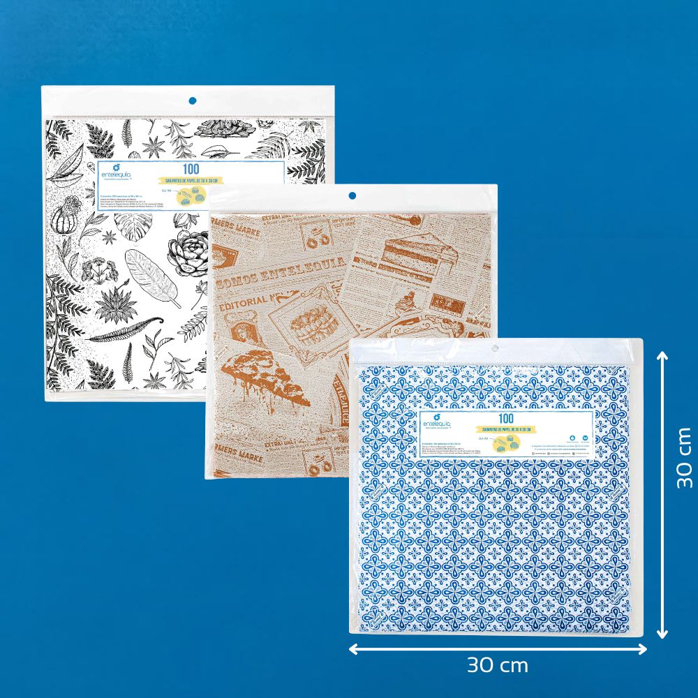 Sabanitas de Papel Grado Alimenticio para Envolver Alimentos | Biodegradables | 30 x 30 cm