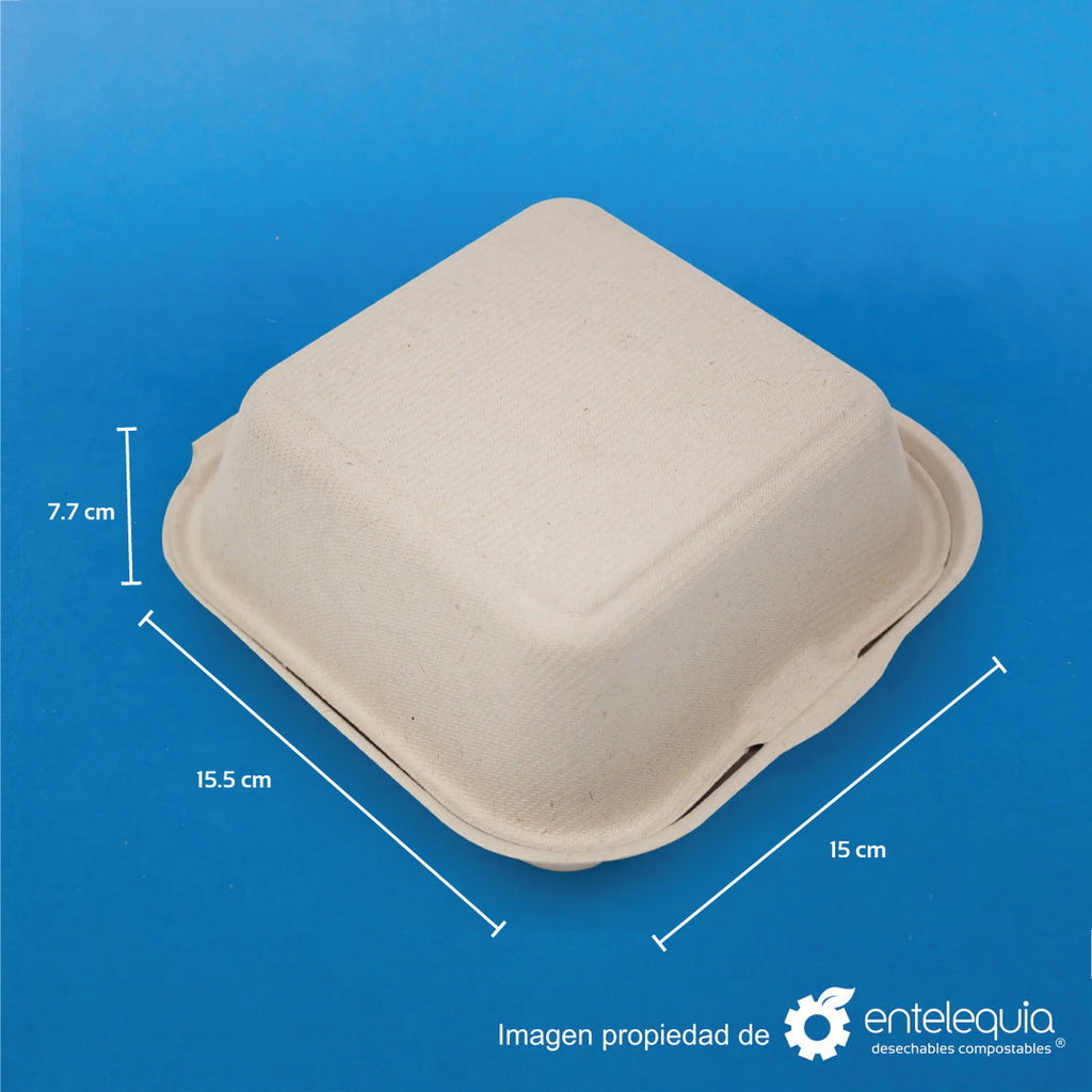 Almeja hamburguesera de 6x6" de paja de trigo