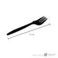 Tenedor de 6" de fécula de maíz negro estuchado