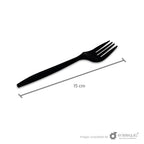 Tenedor de 6" de fécula de maíz negro estuchado