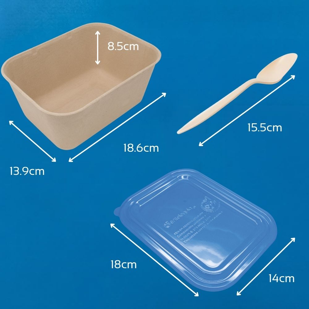KIT PARA HELADERÍA | CONTENEDORES COMPOSTABLES, TAPAS Y CUCHARAS