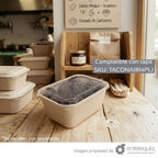 Contenedor Compostable de Paja de Trigo para Alimentos 18 x 14 cm