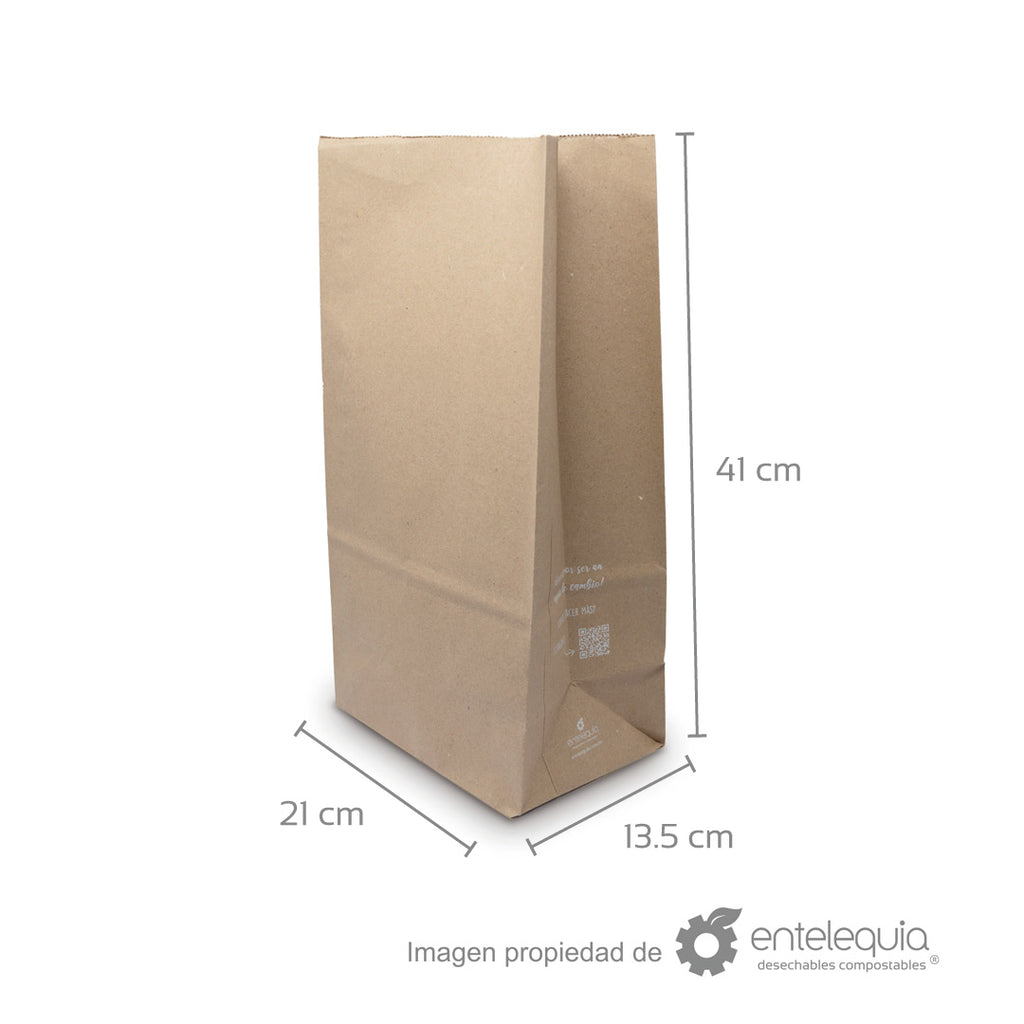 Bolsa de papel kraft #20 Larga (21x13+41 cm)