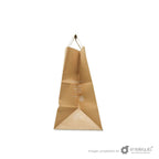 Bolsa biodegradable de papel kraft plana con asa plana (25cmx17cm+29.5cm)