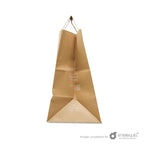 Bolsa biodegradable de papel kraft plana con asa plana (30cmx18cm+37cm)