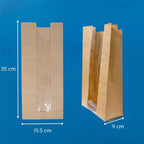 Bolsa Kraft Grande con Ventana | Biodegradable | 700 Piezas