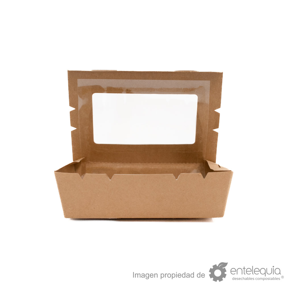 Caja kraft con ventana 20oz