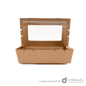 Caja kraft con ventana 30oz