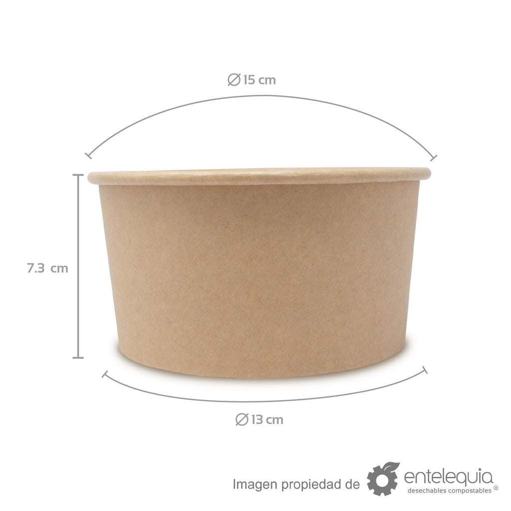 Contenedor de papel kraft de 33 onzas
