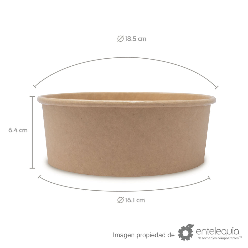 Contenedor de papel kraft de 43oz