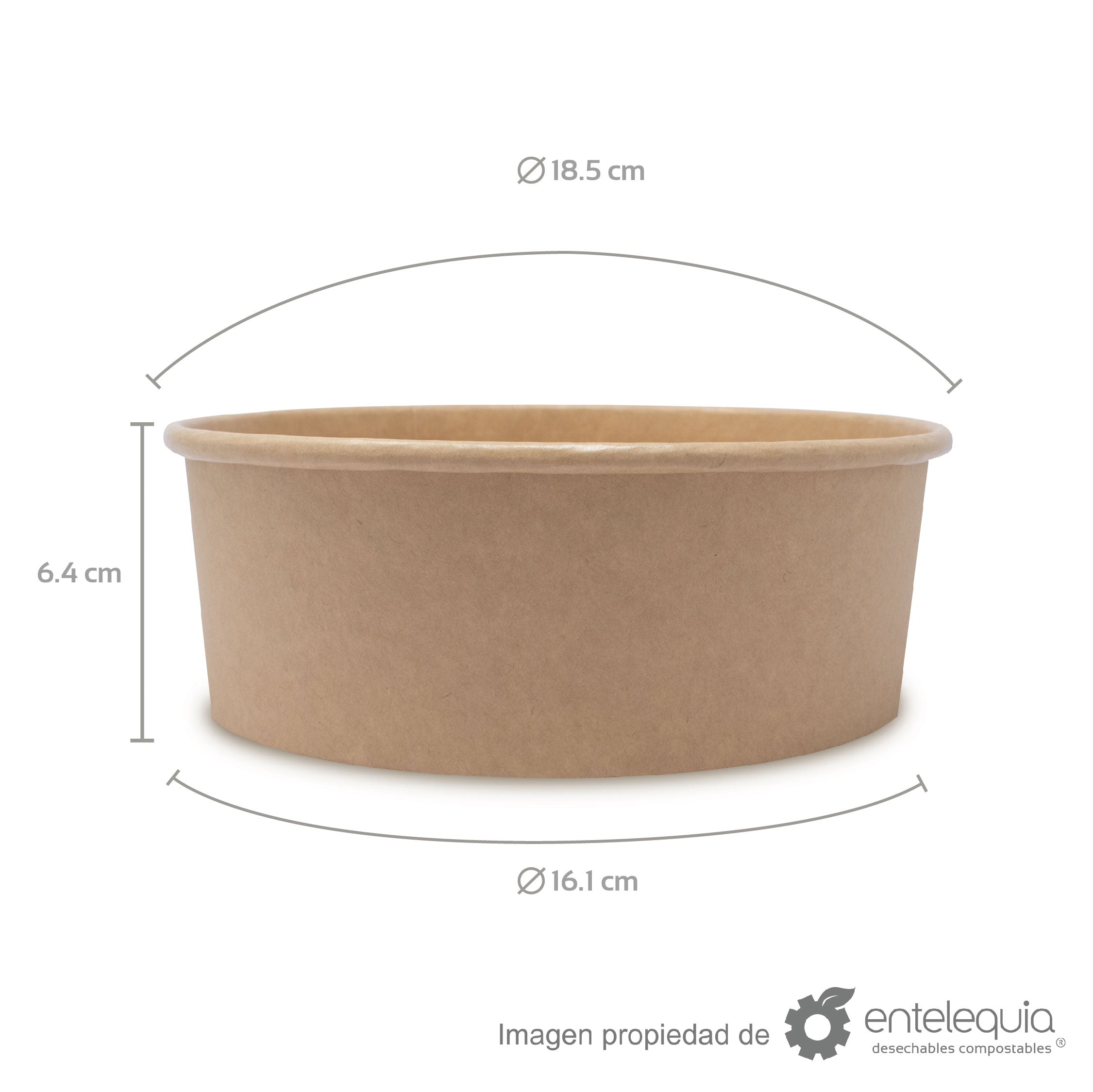 Contenedor de papel kraft de 43oz