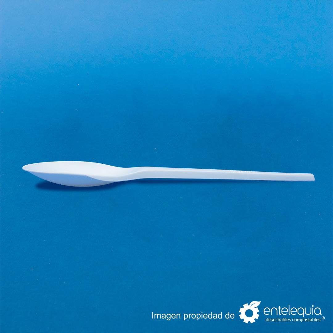 Cuchara biodegradable de 6.5" blanca de CPLA