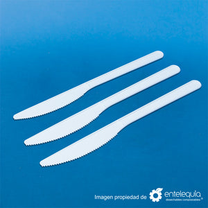 Cuchillo biodegradable de 7" blanca de CPLA