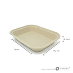 Contenedor de paja de trigo liso de 10x8” (25 x 19.2 x 4.3 cm)