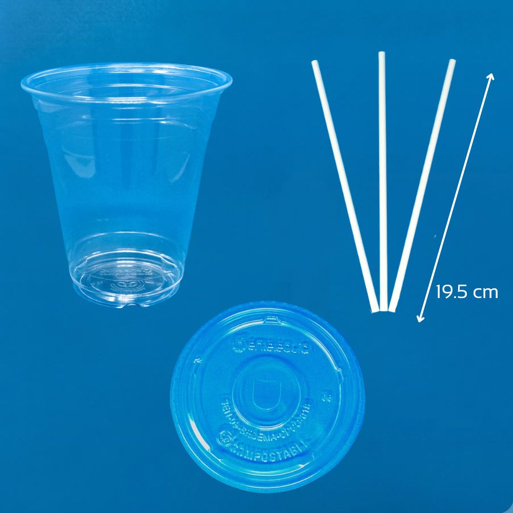 Kit Verano Refrescante para Bebidas Frías | 1,000 Vasos Reutilizables, Tapas y Popotes