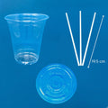 Kit Verano Refrescante para Bebidas Frías | 1,000 Vasos Reutilizables, Tapas y Popotes