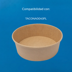 Tapa Compostable de PLA para Contenedor Kraft | 43 Oz