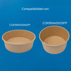 Tapa Compostable de PLA para Contenedor Kraft | 43 Oz