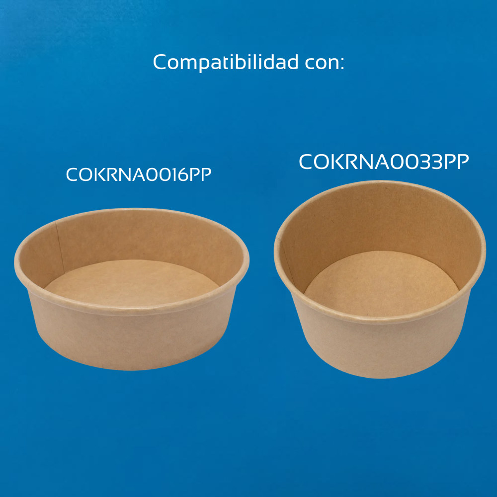 Tapa Compostable de PLA para Contenedor Kraft | 43 Oz