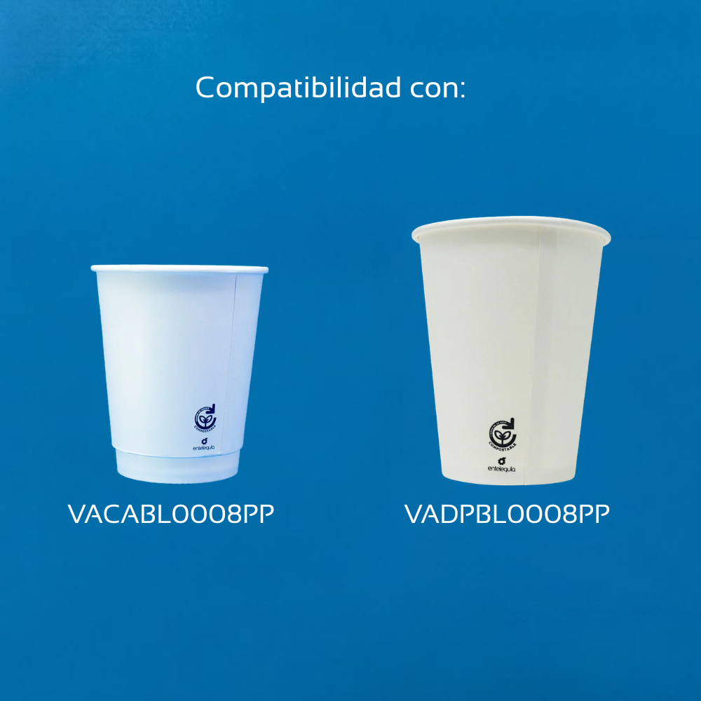 Tapa de Papel Biodegradable para Vaso de Bebida Caliente | 8 oz