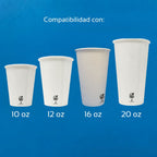 Tapa de PLA para Vasos de Bebidas Calientes 10 a 20 oz