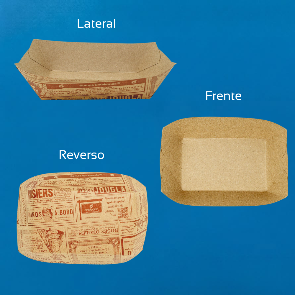 Charola Kraft Biodegradable para Snacks | 19.7 cm