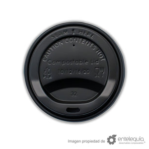 Tapa color negro de CPLA para vasos calientes de 10-20oz