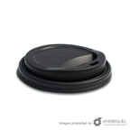 Tapa color negro de CPLA para vasos calientes de 10-20oz