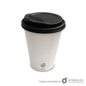 Tapa color negro de CPLA para vasos calientes de 10-20oz