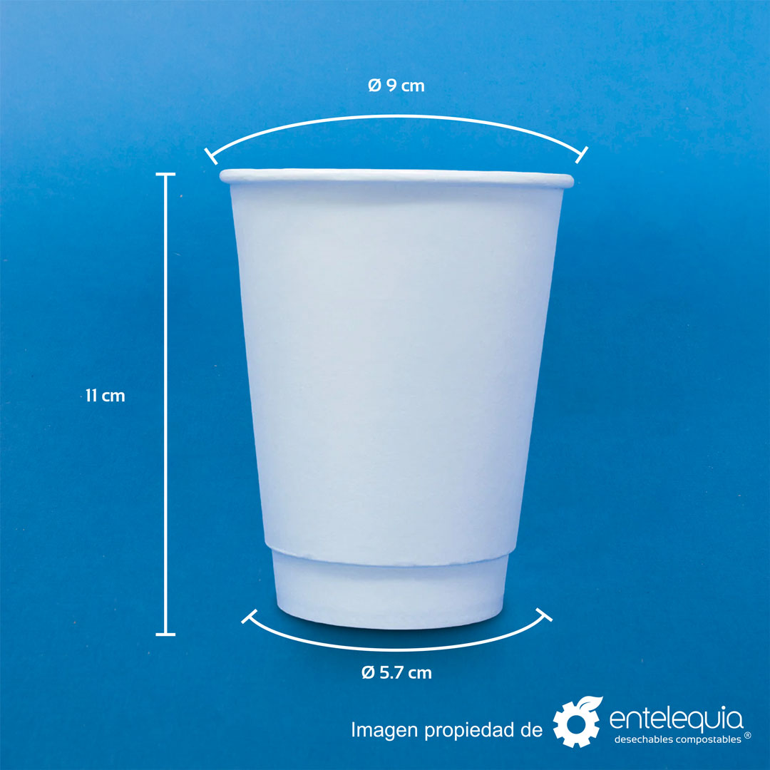 Vaso de bebida caliente de 12 onzas de papel de doble pared con 40/1,000 piezas