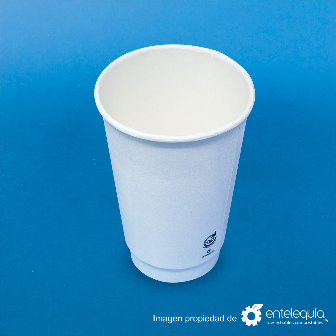 Vaso de papel para bebida caliente de 16 onzas de doble pared
