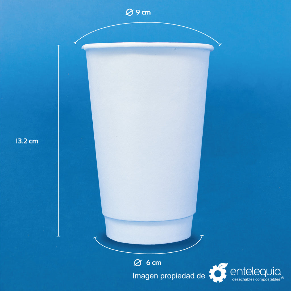 Vaso de papel para bebida caliente de 16 onzas de doble pared