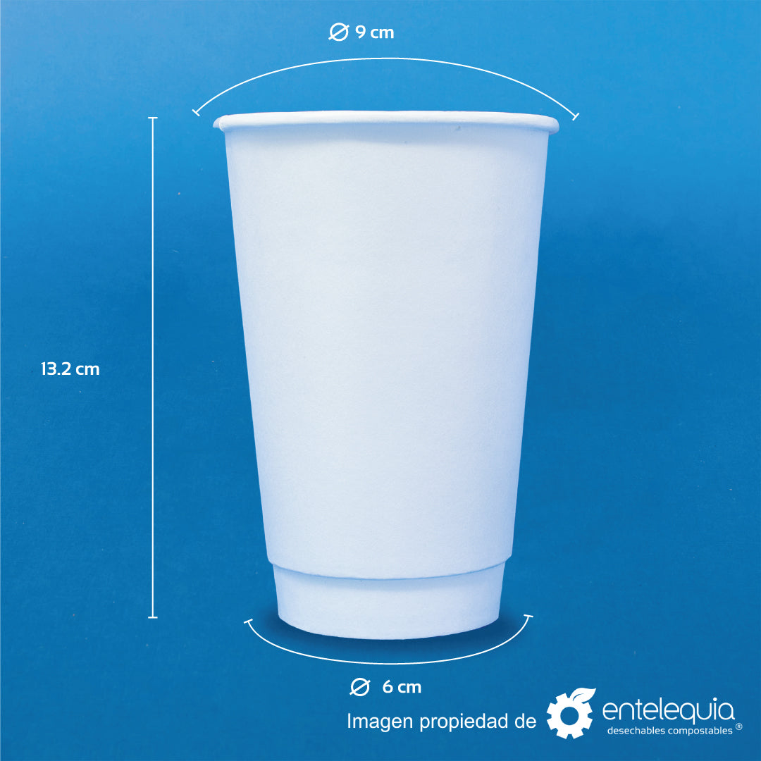 Vaso de papel para bebida caliente de 16 onzas de doble pared