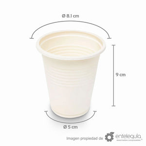 Vaso de fécula de maíz  para bebida fría de 8 onzas