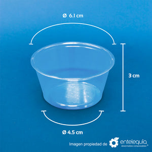 Vaso soufflé de 2 onzas transparente de PLA