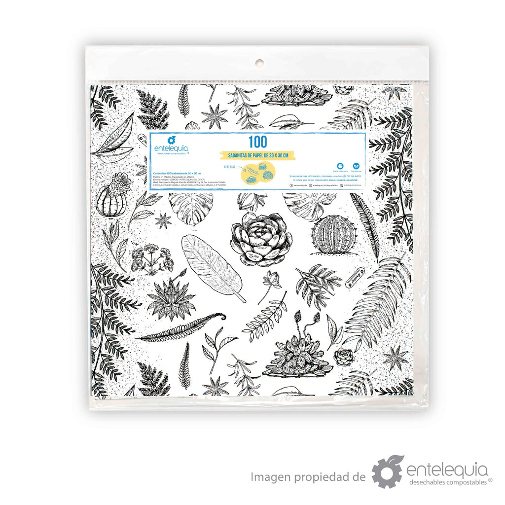 Sabanitas de Papel Grado Alimenticio para Envolver Alimentos | Biodegradables | 30 x 30 cm