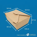 Caja de Papel Kraft Biodegradable para Alimentos |96 oz