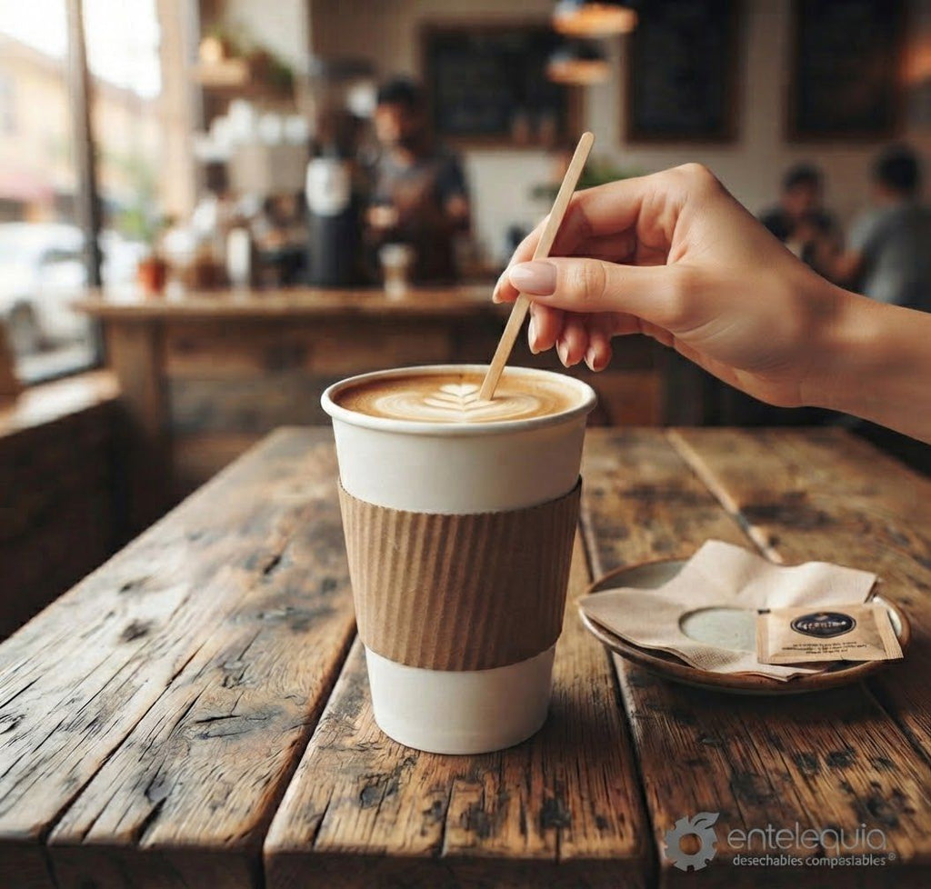 Agitador de Madera Estuchado para Café y Bebidas | 19 cm