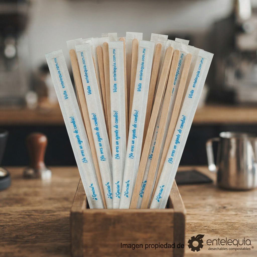 Agitador de Madera Estuchado para Café y Bebidas | 19 cm