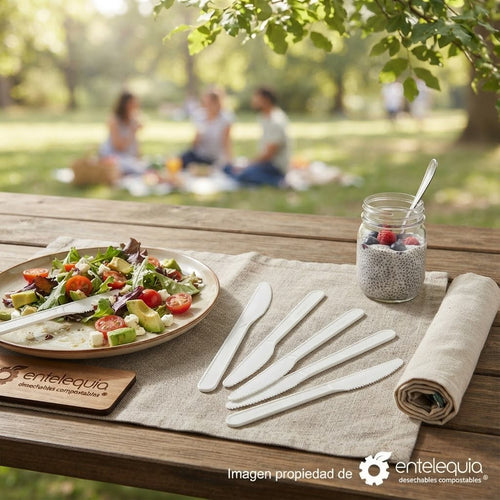 Cuchillo Biodegradable de CPLA Blanco | 7"