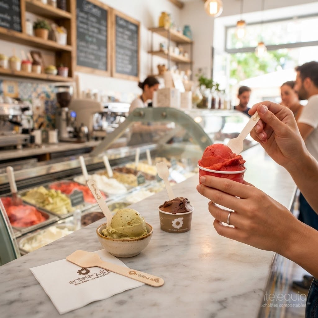 Cuchara de Madera para Helados y Postres | 9.5 cm