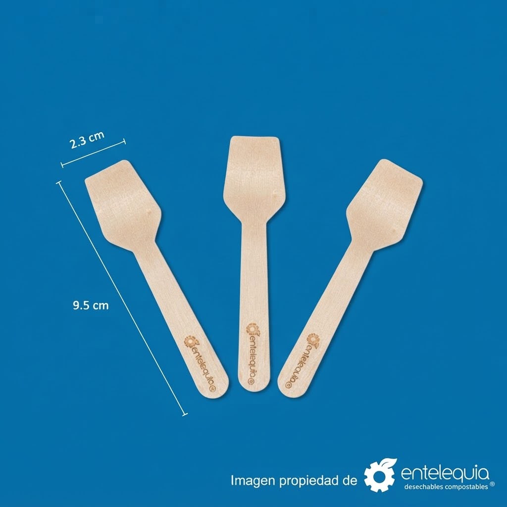 Cuchara de Madera para Helados y Postres | 9.5 cm