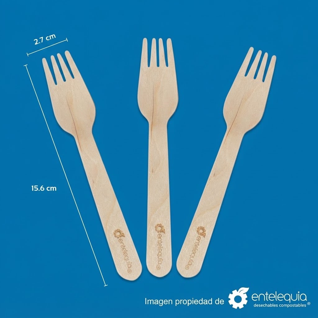 Tenedor de Madera para Alimentos | 15.6 cm