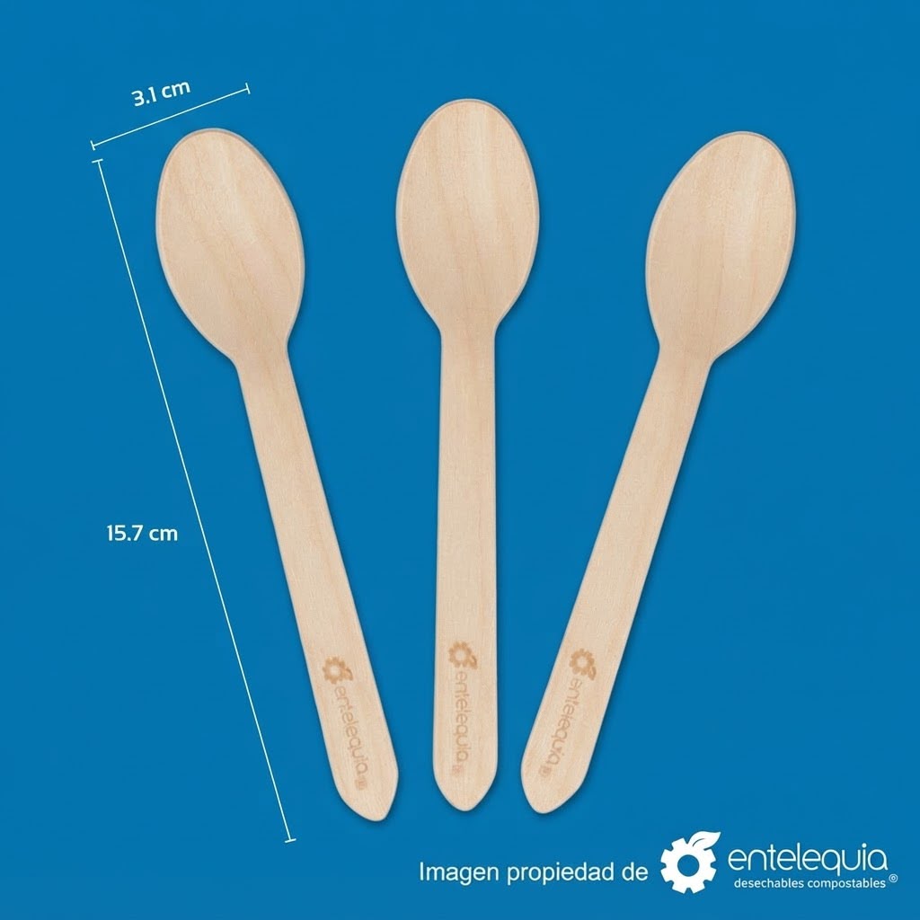 Cuchara de Madera para Alimentos | 15.7 cm