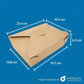 Caja de Papel Kraft Biodegradable para Alimentos | 66 oz