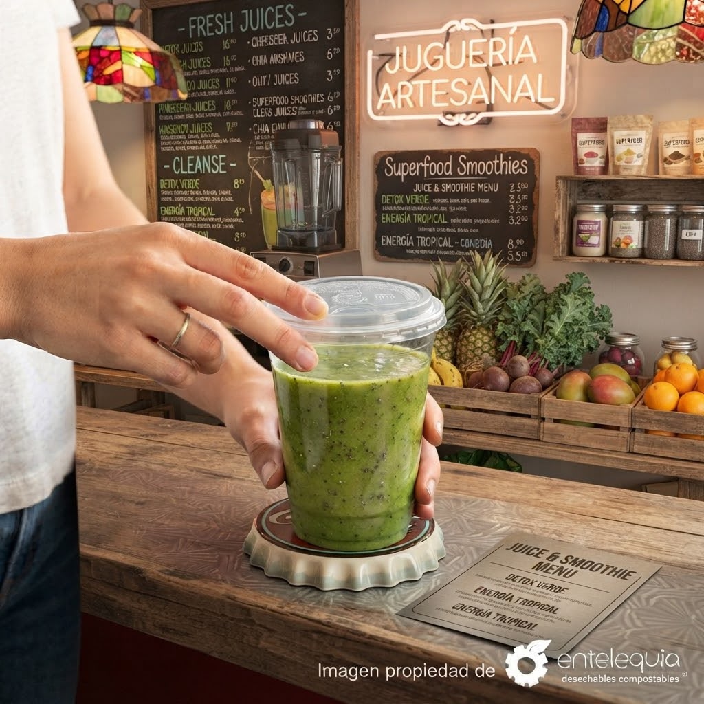 Tapa Viajera de PLA Biodegradable para Vasos | 12, 16 y 20 oz